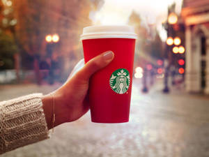 Red Starbucks Cup Wallpaper