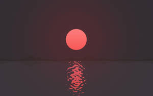 Red Sunset On Rippling Water Wallpaper