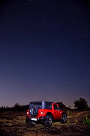 Red Thar 4k Starry Night Wallpaper