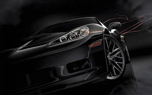 Red Threads And Black Sports Cars Wallpaper