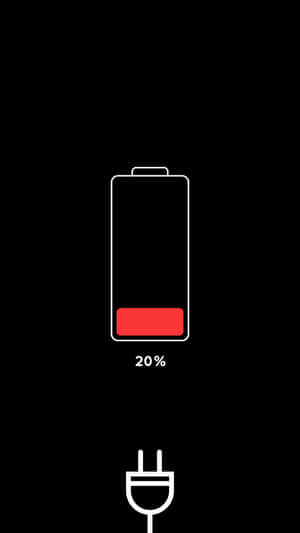 Red Twenty Percent Battery Life Wallpaper