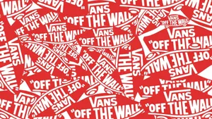 Red Vans Off The Wall Skate Pattern Wallpaper