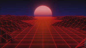 Red Vaporwave Outrun Wallpaper