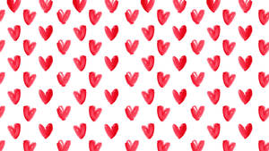 Red Vector Hand Drawn Hearts In February Wallpaper