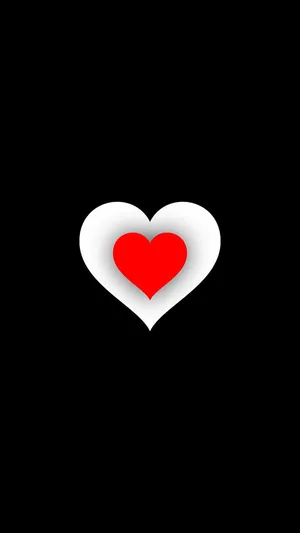 Red White Black Heart Iphone Wallpaper