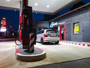 Red-white Gas Station Wallpaper