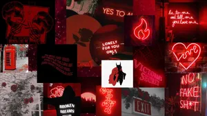 Redand Black Tired Aesthetic Collage Wallpaper