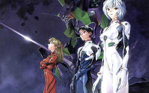 Rei Shinji Asuka Neon Genesis Evangelion Wallpaper