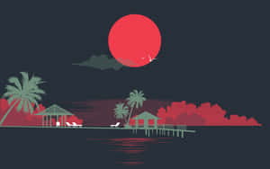 Relax Underneath The Palm Tree Wallpaper