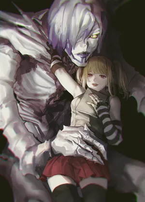Rem Hugs Misa Amane Wallpaper