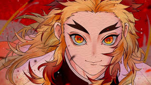 Rengoku Close-up Face Wallpaper