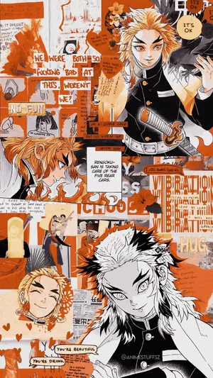 Rengoku Orange Mood Board Wallpaper