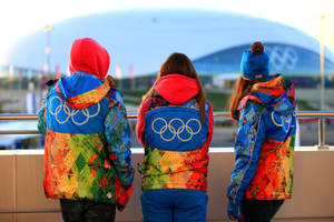 Representing Their Countries, Athletes Come Together For The Olympic Games In Colourful Jackets. Wallpaper
