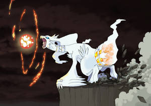 Reshiram Charges Fire Attack Wallpaper