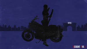 Resident Evil 2 Motorcycle Silhouettes Wallpaper