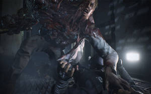 Resident Evil 2 William Birkin Killing Cop Wallpaper