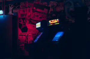 Retro Aesthetic Arcade Cabinets Wallpaper