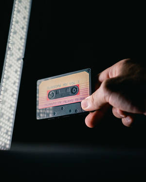 Retro Aesthetic Black Cassette Tape Wallpaper