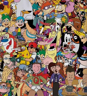 Retro Cartoon Mashup Collage Wallpaper