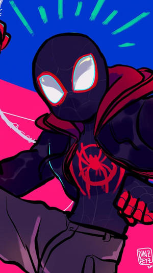 Retro Cartoon Miles Morales Wallpaper