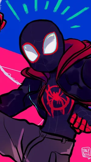 Retro Cartoon Miles Morales Wallpaper