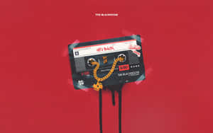 Retro Cassette Artwork Red Background Wallpaper