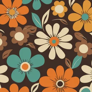 Retro Floral Pattern70s Style Wallpaper