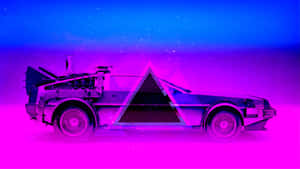 Retro Futurism Dark Blue And Purple Car Wallpaper