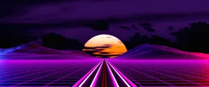 Retro Futuristic Synthwave Landscape Wallpaper