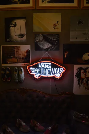 Retro Neon Vans Off The Wall Wallpaper