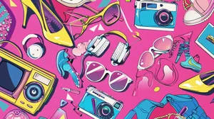 Retro Pop Culture Collage Wallpaper