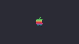 Retro Rainbow Apple Logo On Gray Wallpaper