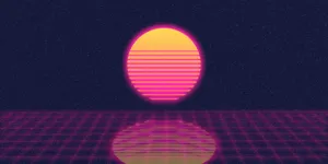 Retro Synthwave Sunset Wallpaper