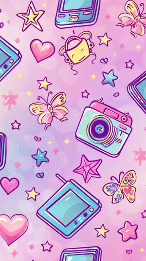 Retro_ Tech_and_ Stars_ Background Wallpaper