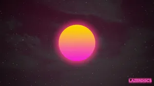 Retrowave Full Moon Wallpaper