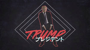 Retrowave Japanese Trump Wallpaper