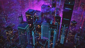 Retrowave Neon 80s Style Artwork Wallpaper