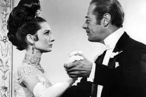 Rex Harrison Dancing With Audrey Hepburn Wallpaper