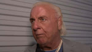 Ric Flair Wearing Grey Suit And Gold Necklace Wallpaper