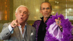 Ric Flair With Kyle Petty Of Dinner Drive 2021 Wallpaper