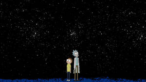 Rick And Morty Looking At The Night Sky Wallpaper