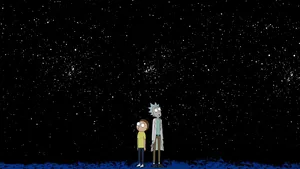 Rick And Morty Looking At The Night Sky Wallpaper