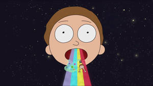 Rick And Morty Puking Rainbow Wallpaper