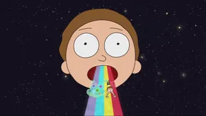 Rick And Morty Puking Rainbow Wallpaper