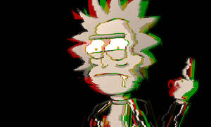 Rick And Morty Rick In Glitch Effect Wallpaper