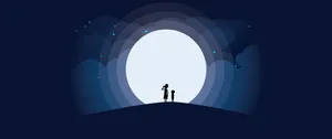 Rick And Morty Silhouette Against The Moon Wallpaper