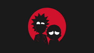 Rick And Morty Stoner Silhouette On Red Circle Wallpaper