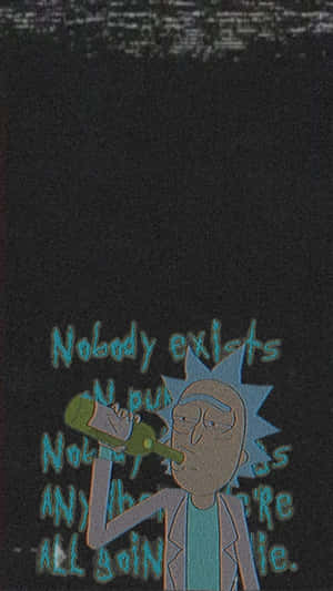 Rick Sanchez Drinking Existential Thoughts Wallpaper