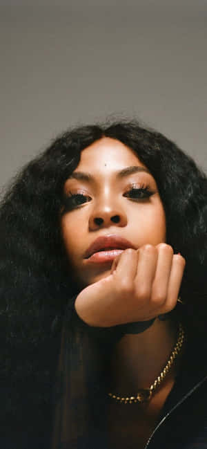 Rico Nasty In Front Of American Flag Mural Wallpaper