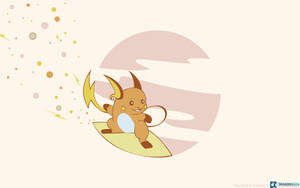 Ride The Surfing Wave With Raichu! Wallpaper